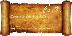 Csonka Koriolán névjegykártya