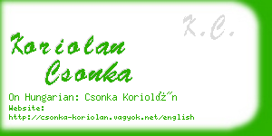 koriolan csonka business card